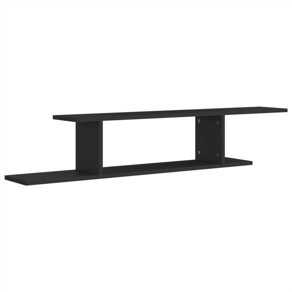 Wall-Mounted TV Shelf Black 125x18x23 cm Chipboard