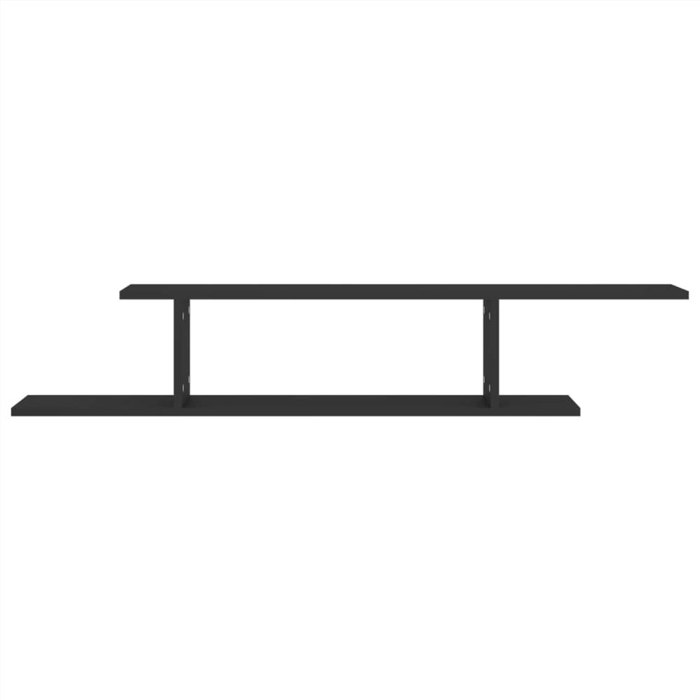 Wall-Mounted TV Shelf Black 125x18x23 cm Chipboard