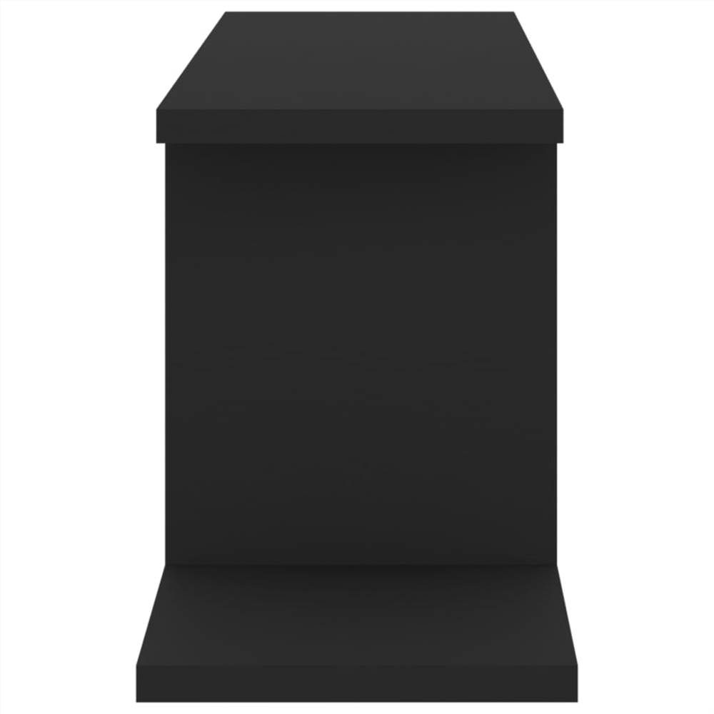 Wall-Mounted TV Shelf Black 125x18x23 cm Chipboard