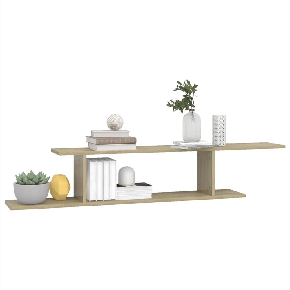 Wall-Mounted TV Shelf Sonoma Oak 125x18x23 cm Chipboard