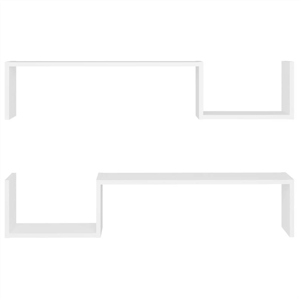 Wall Shelves 2 pcs White 100x15x20 cm Chipboard