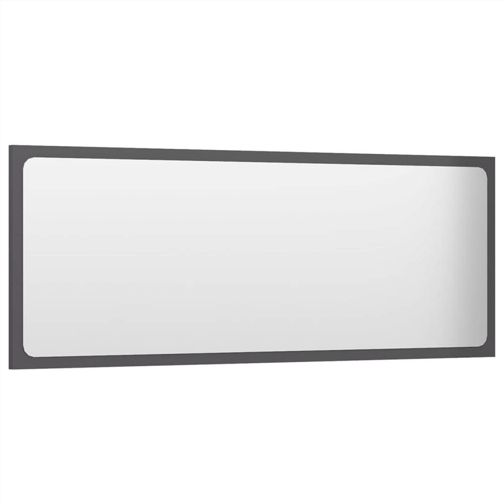 Bathroom Furniture Set High Gloss Grey Chipboard