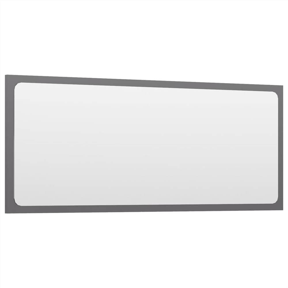 Bathroom Furniture Set High Gloss Grey Chipboard