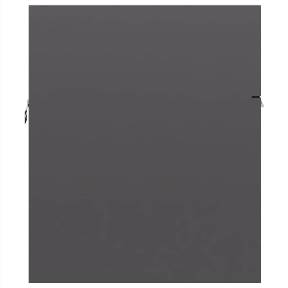 Bathroom Furniture Set High Gloss Grey Chipboard