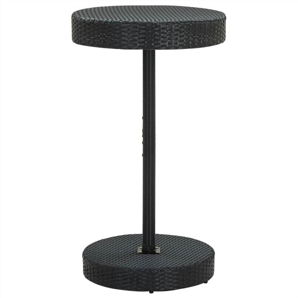 3 Piece Garden Bar Set with Cushions Poly Rattan Black