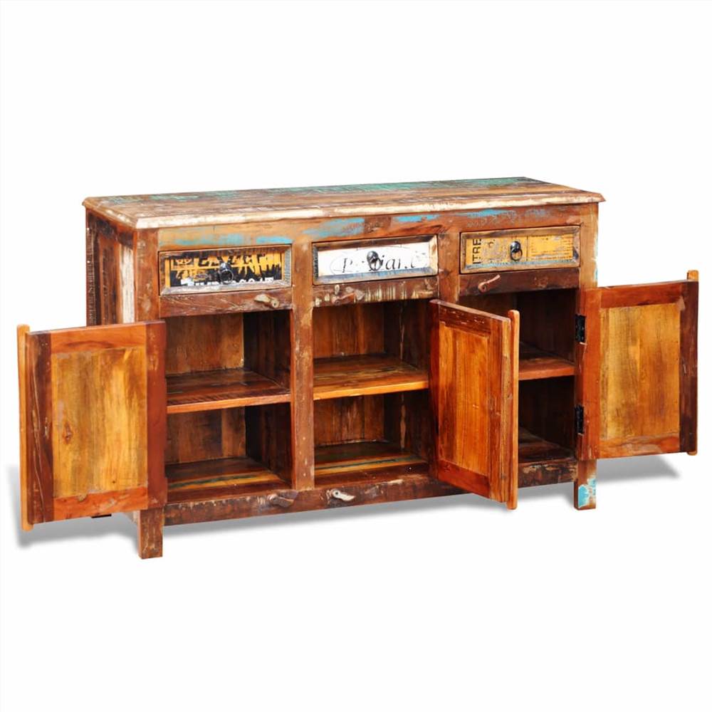 Reclaimed Cupboard Solid Wood Vintage with 3 Drawers 3 Doors