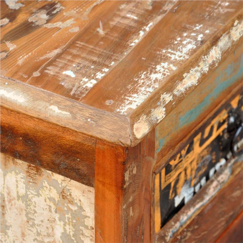 Reclaimed Cupboard Solid Wood Vintage with 3 Drawers 3 Doors