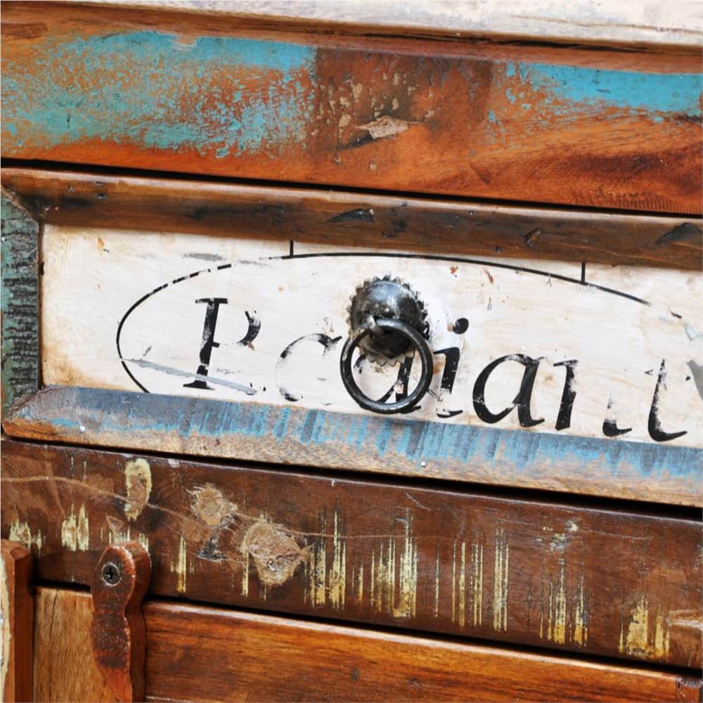 Reclaimed Cupboard Solid Wood Vintage with 3 Drawers 3 Doors