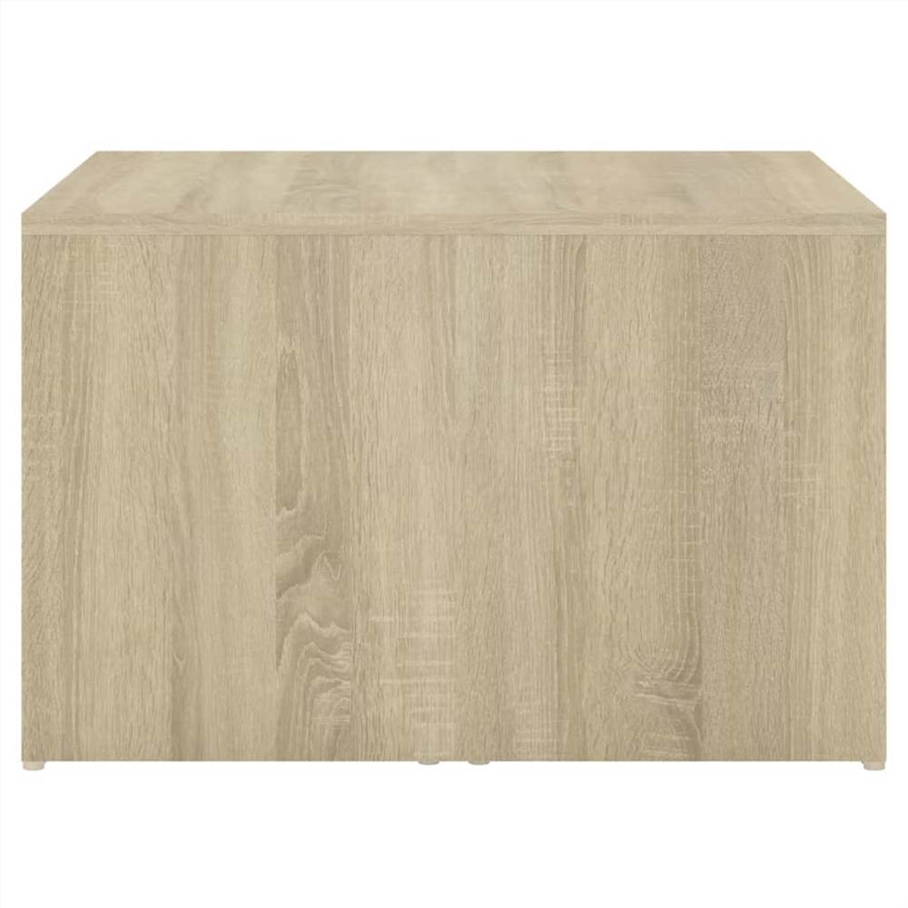 3 Piece Nesting Coffee Table Set White & Sonoma Oak 60x60x30 cm