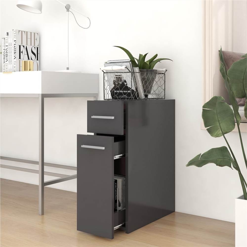 Apothecary Cabinet Grey 20x45.5x60 cm Chipboard