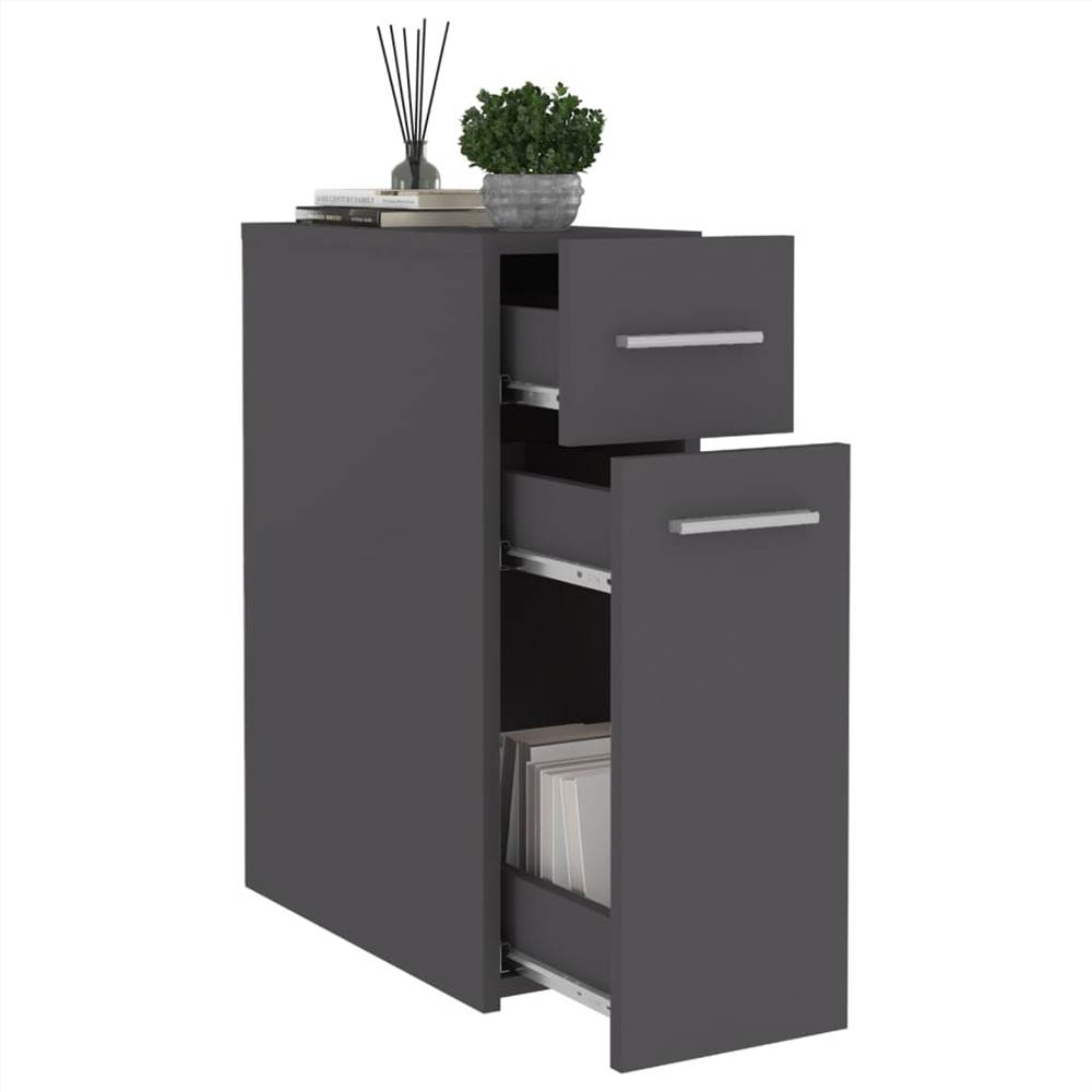 Apothecary Cabinet Grey 20x45.5x60 cm Chipboard