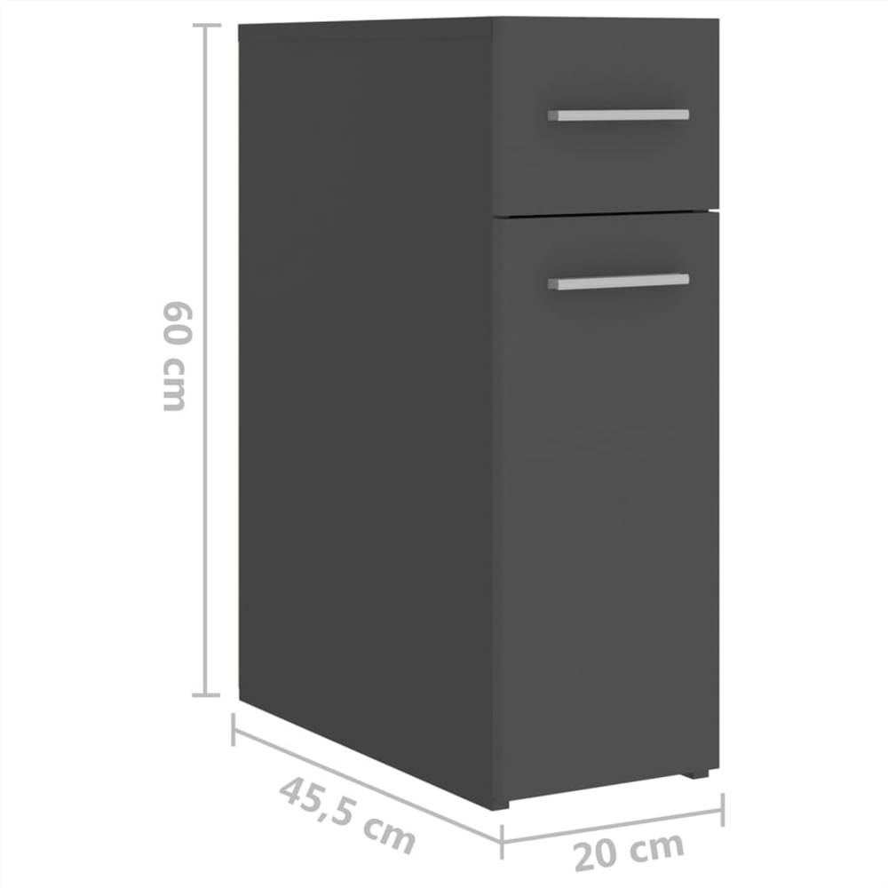 Apothecary Cabinet Grey 20x45.5x60 cm Chipboard