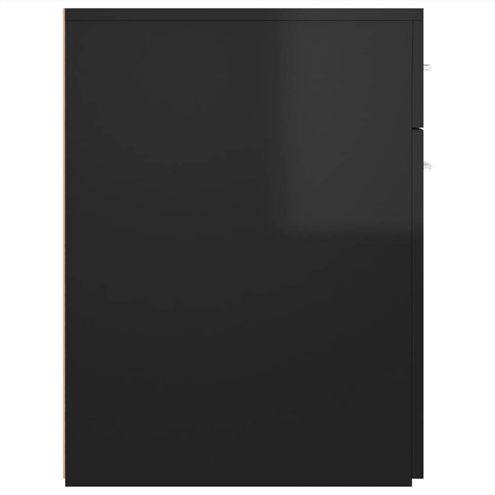 Apothecary Cabinet High Gloss Black 20x45.5x60 cm Chipboard