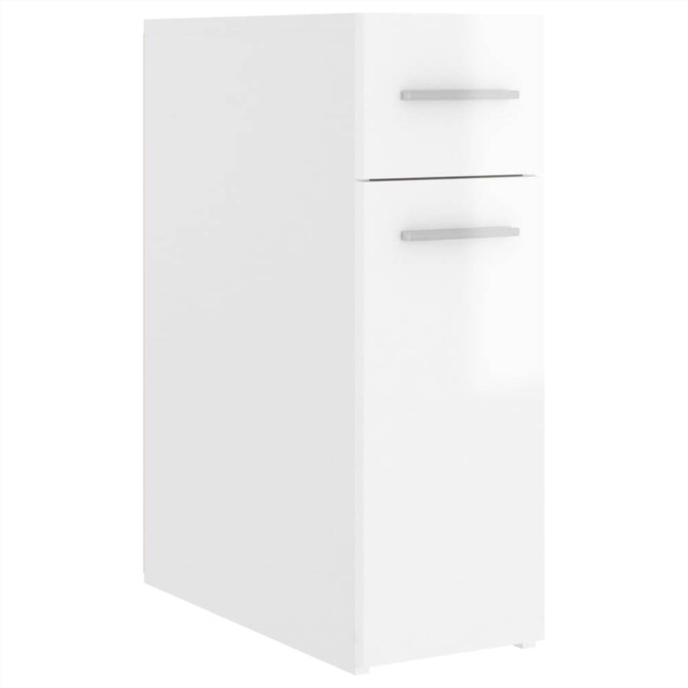 Apothecary Cabinet High Gloss White 20x45.5x60 cm Chipboard