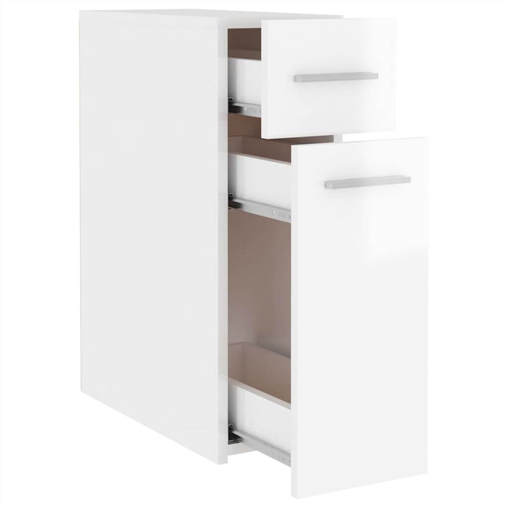 Apothecary Cabinet High Gloss White 20x45.5x60 cm Chipboard