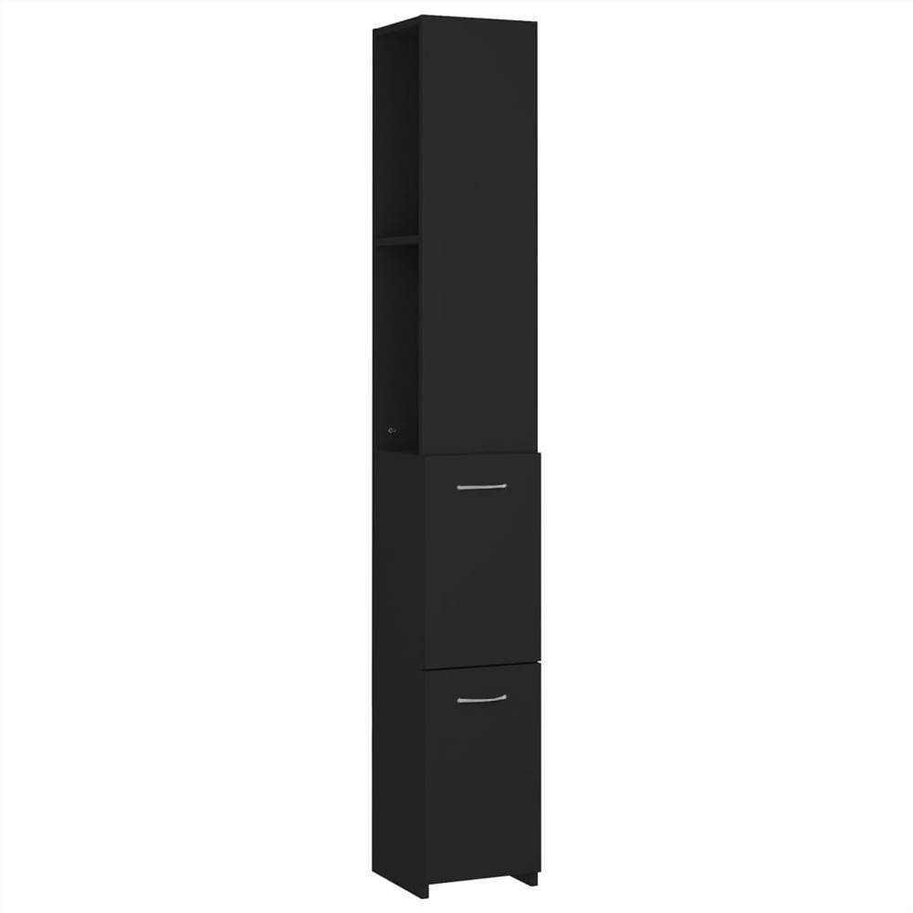 Bathroom Cabinet Black 25x25x170 cm Chipboard