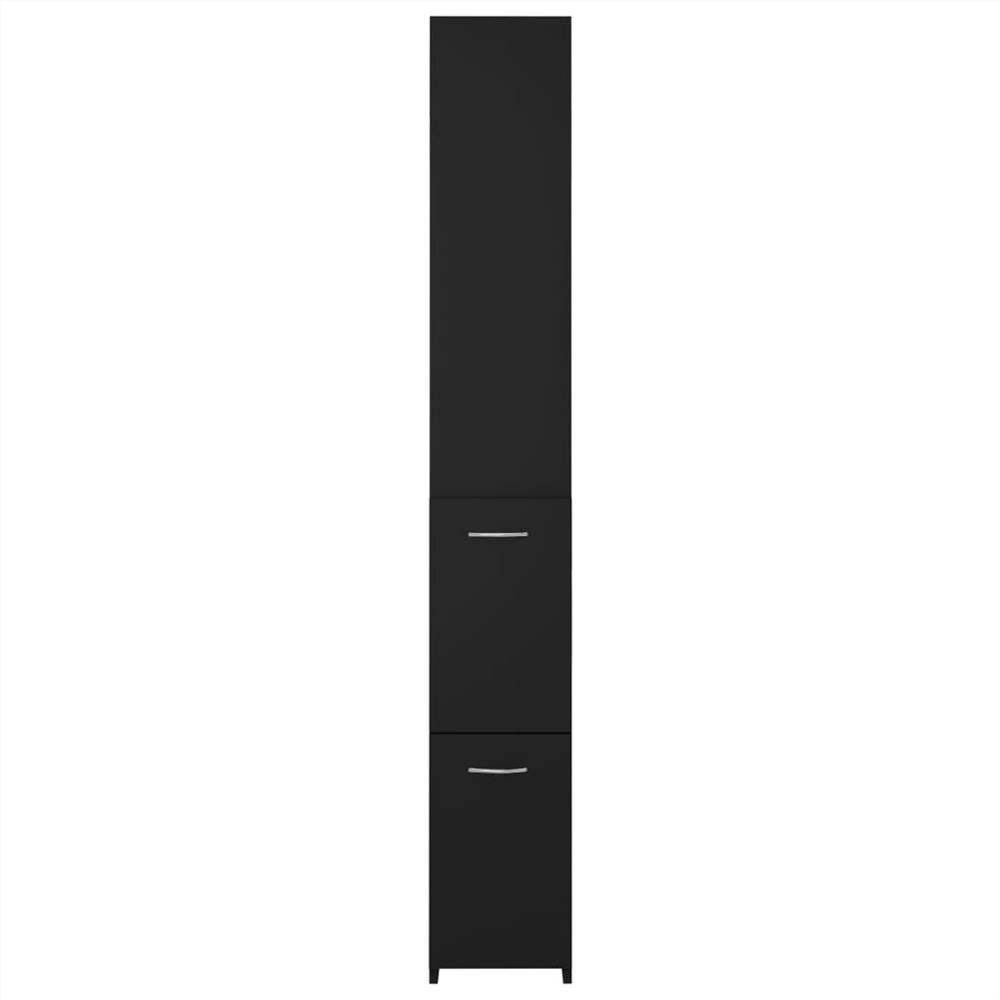 Bathroom Cabinet Black 25x25x170 cm Chipboard