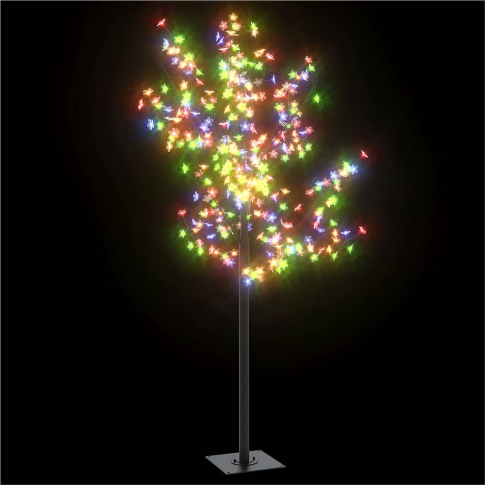 Christmas Tree 200 LEDs Colourful Light Cherry Blossom 180 cm
