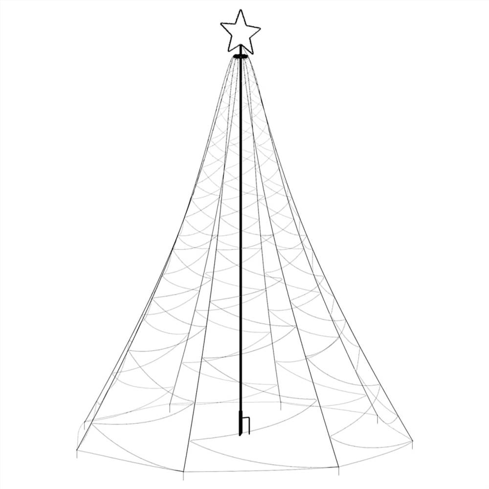 Christmas Tree with Metal Post 500 LEDs Warm White 3 m