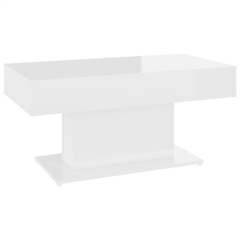 Coffee Table High Gloss White 96x50x45 cm Chipboard