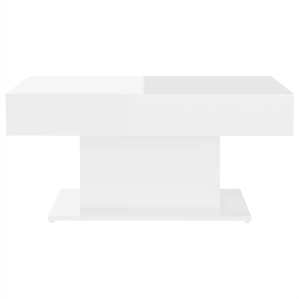 Coffee Table High Gloss White 96x50x45 cm Chipboard