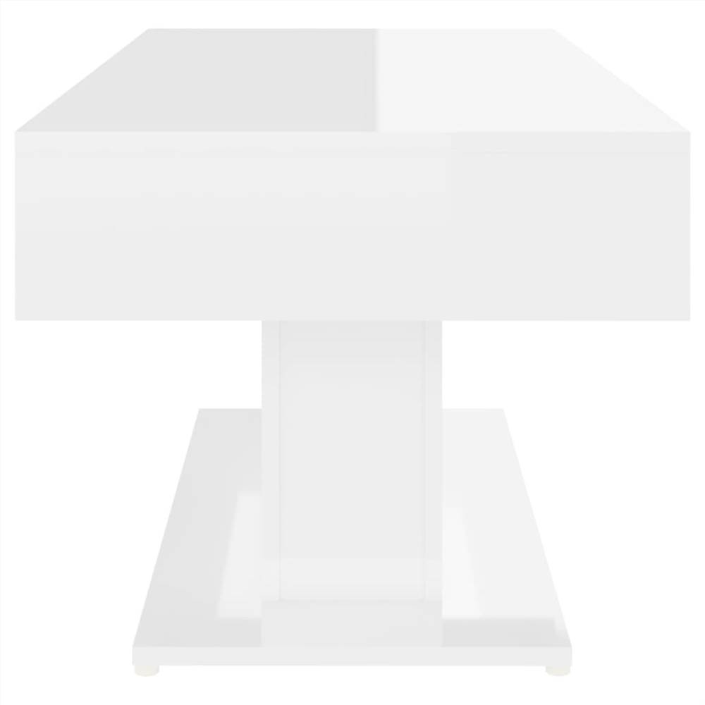 Coffee Table High Gloss White 96x50x45 cm Chipboard