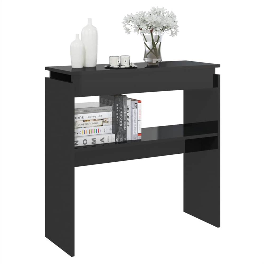 Console Table High Gloss Black 80x30x80 cm Chipboard
