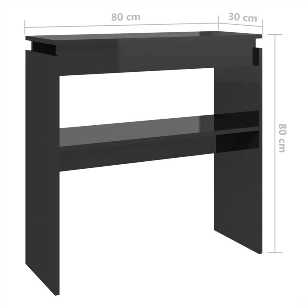 Console Table High Gloss Black 80x30x80 cm Chipboard