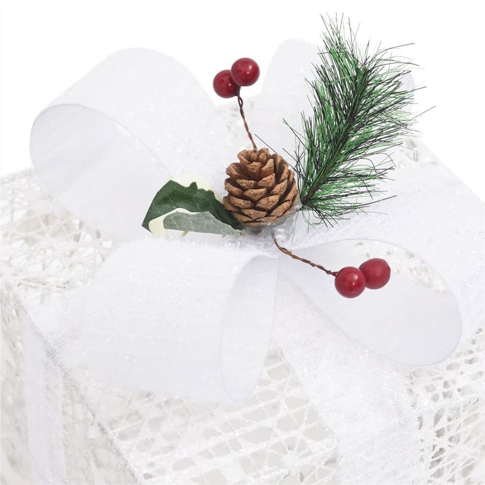 Decorative Christmas Gift Boxes 3 pcs Silver Outdoor Indoor