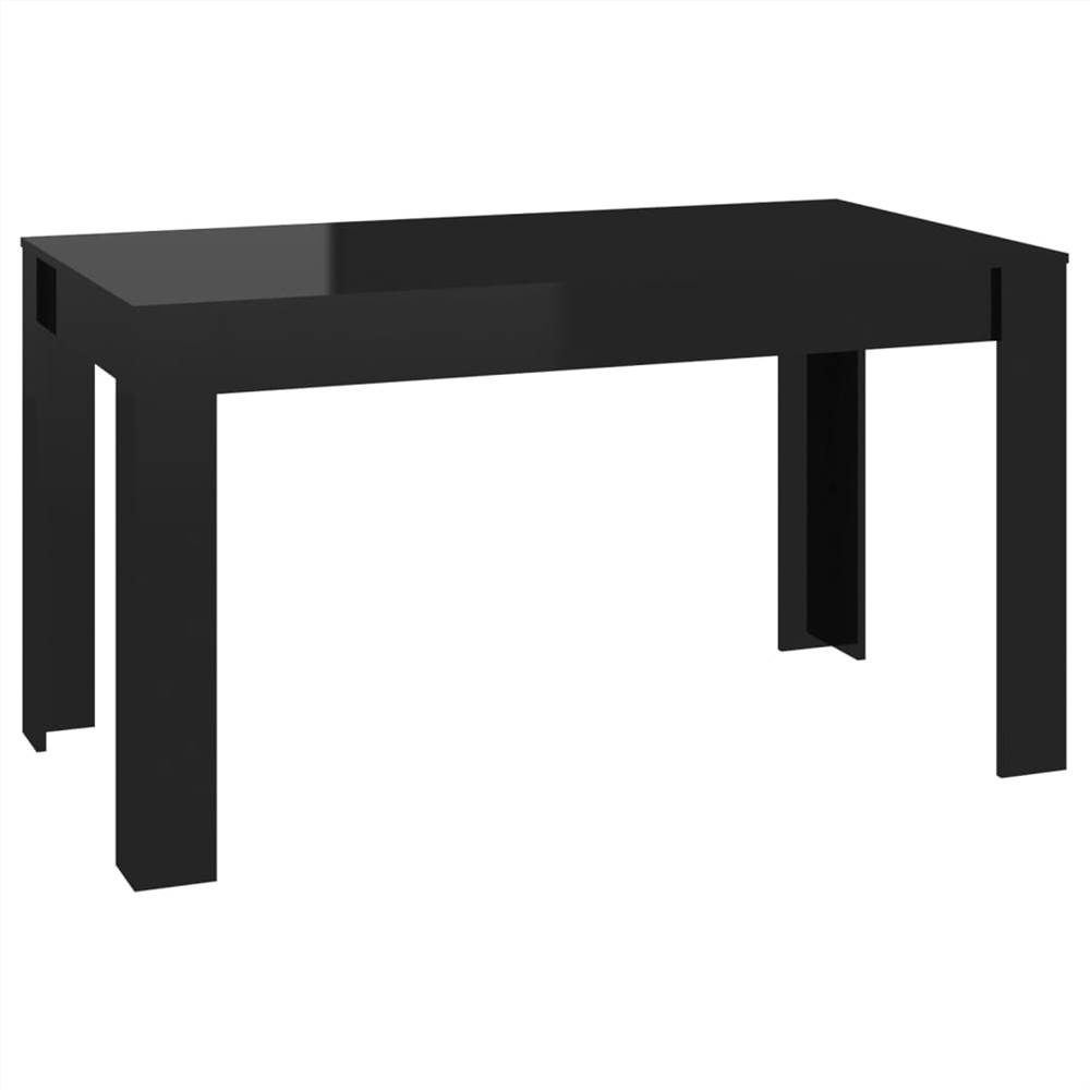 Dining Table High Gloss Black 140x74.5x76 cm Chipboard