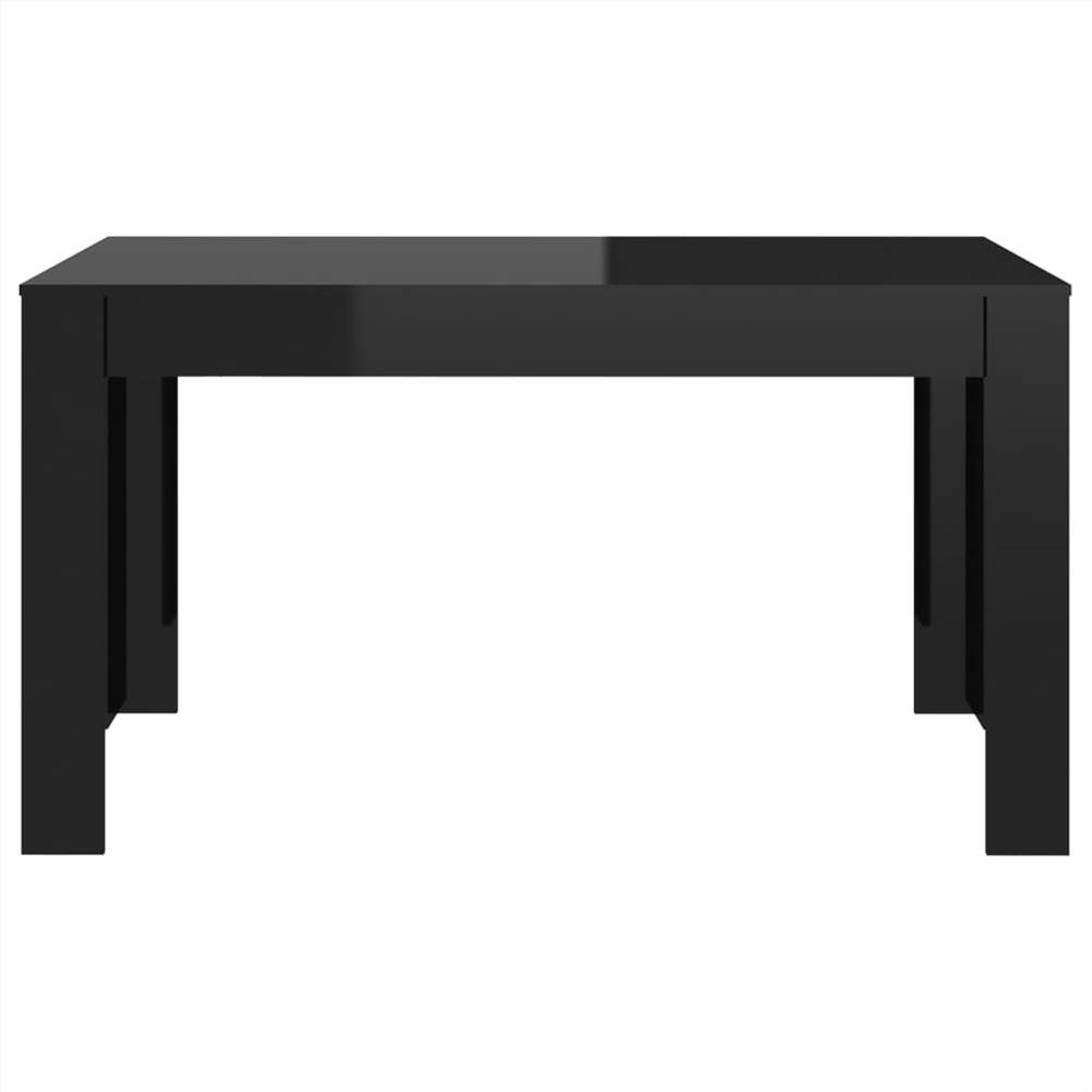 Dining Table High Gloss Black 140x74.5x76 cm Chipboard