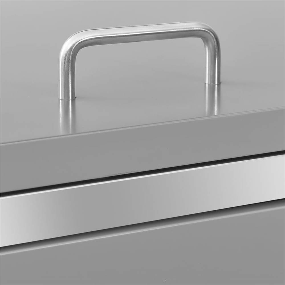 Double Wheelie Bin Shed 138x77.5x115.5 cm Stainless Steel