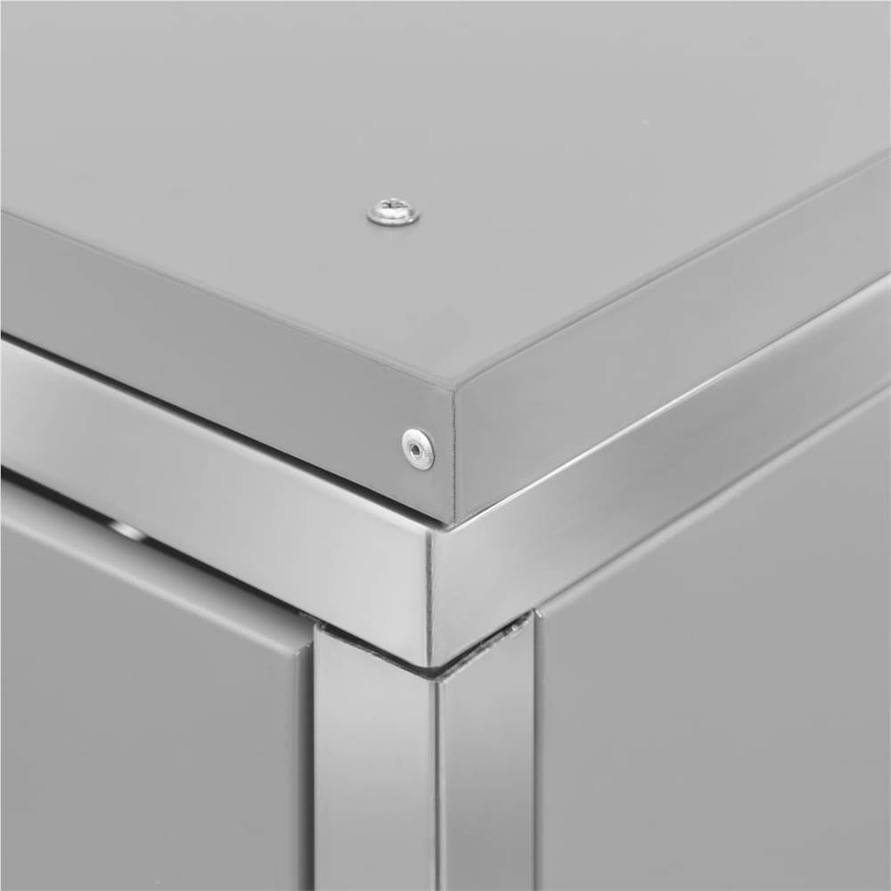 Double Wheelie Bin Shed 138x77.5x115.5 cm Stainless Steel