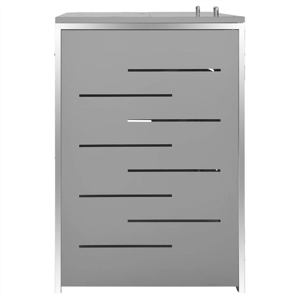 Double Wheelie Bin Shed 138x77.5x115.5 cm Stainless Steel