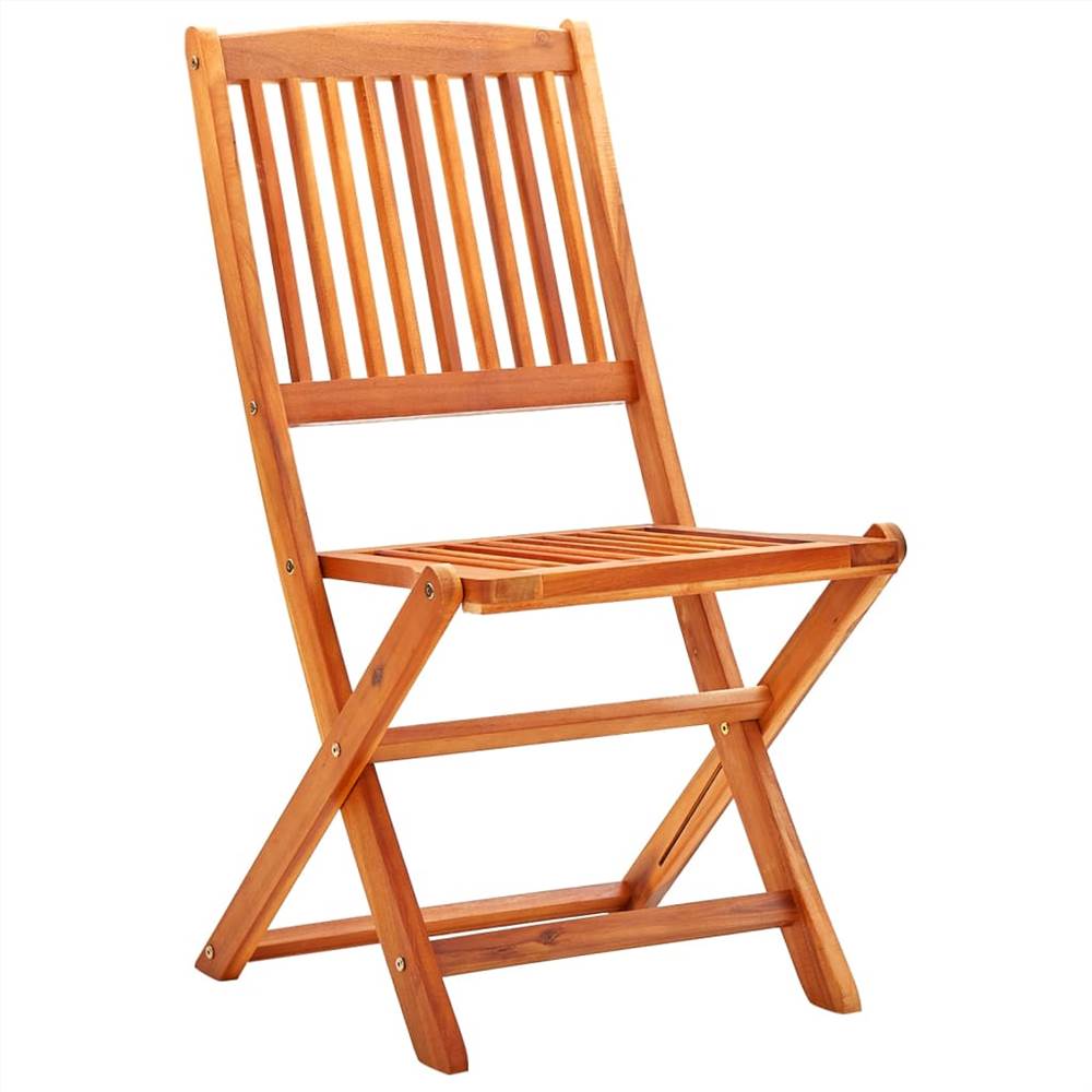 Folding Garden Chairs 2 pcs Solid Eucalyptus Wood