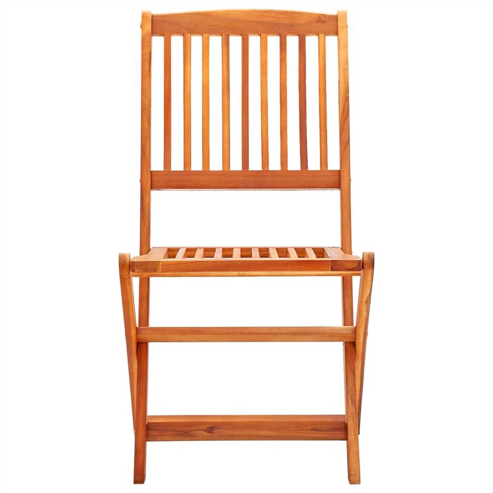 Folding Garden Chairs 2 pcs Solid Eucalyptus Wood