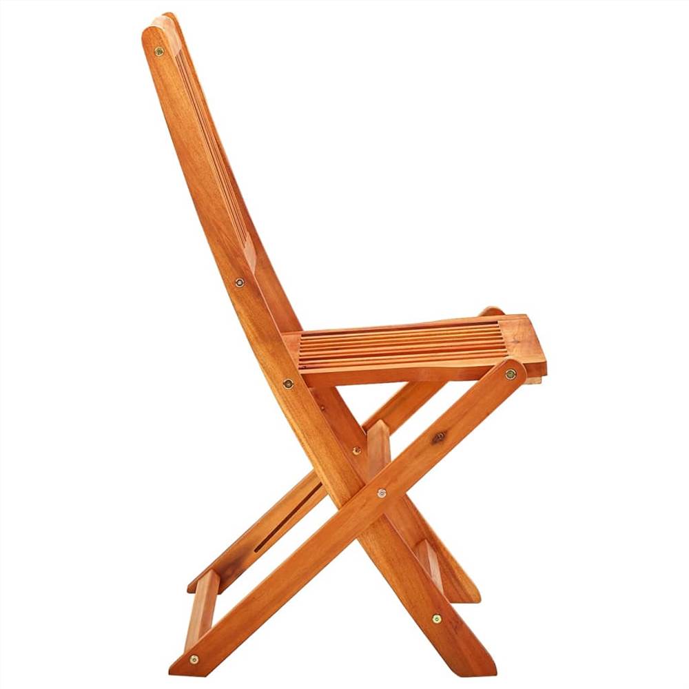 Folding Garden Chairs 2 pcs Solid Eucalyptus Wood