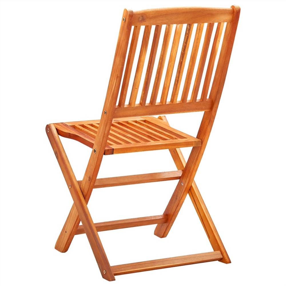 Folding Garden Chairs 2 pcs Solid Eucalyptus Wood