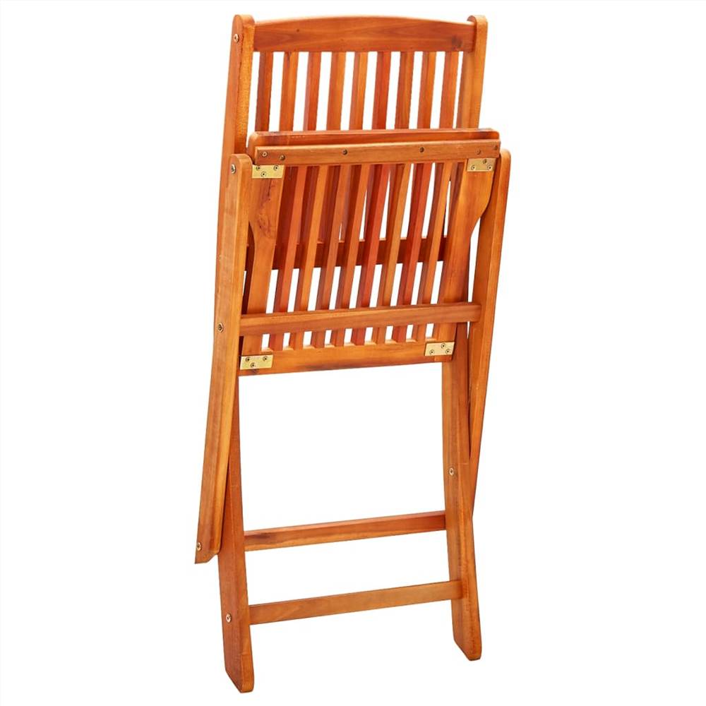 Folding Garden Chairs 2 pcs Solid Eucalyptus Wood