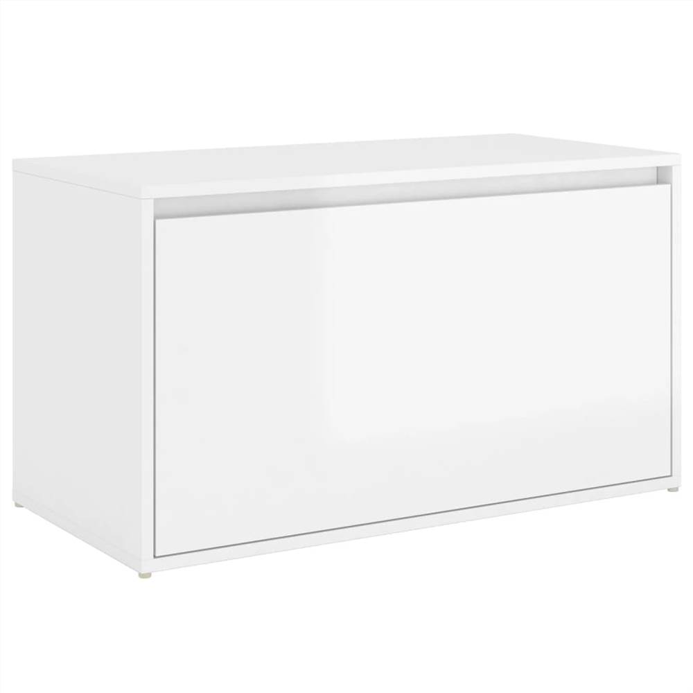 Hall Bench 80x40x45 cm High Gloss White Chipboard