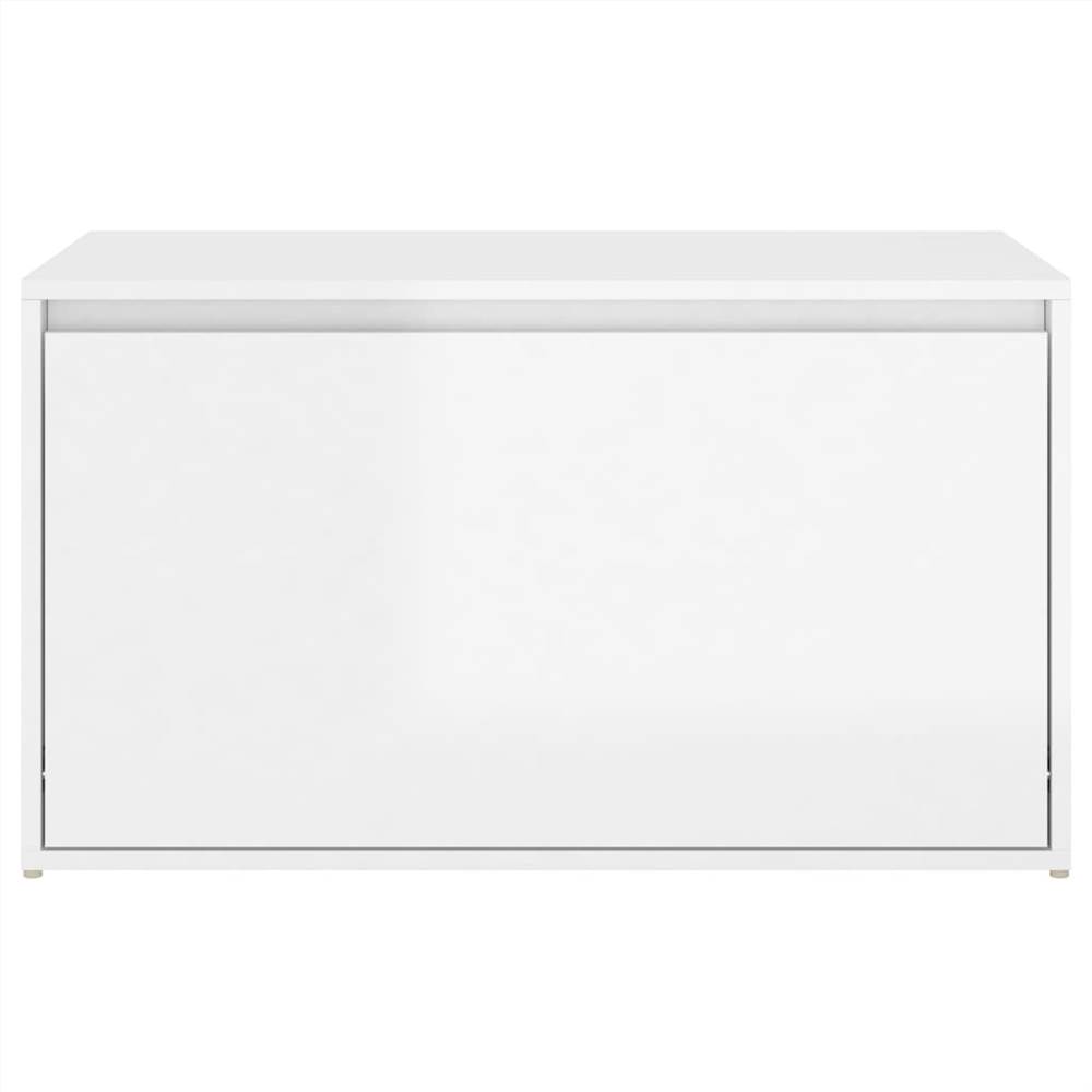 Hall Bench 80x40x45 cm High Gloss White Chipboard