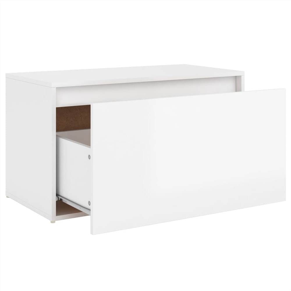 Hall Bench 80x40x45 cm High Gloss White Chipboard