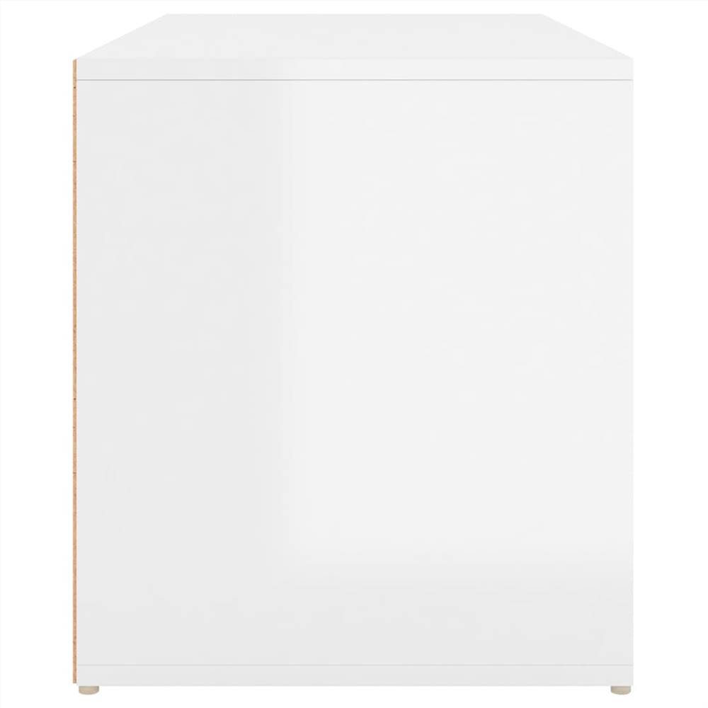 Hall Bench 80x40x45 cm High Gloss White Chipboard