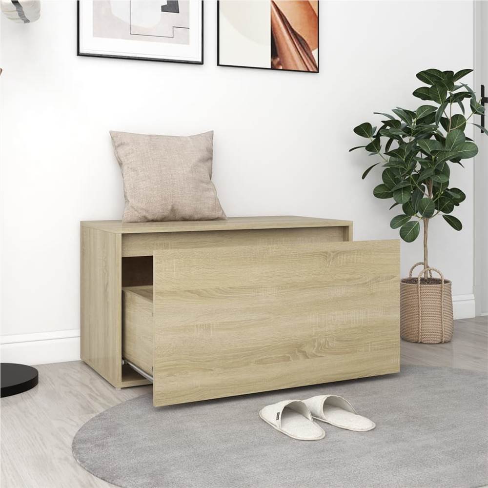 Hall Bench 80x40x45 cm Sonoma Oak Chipboard