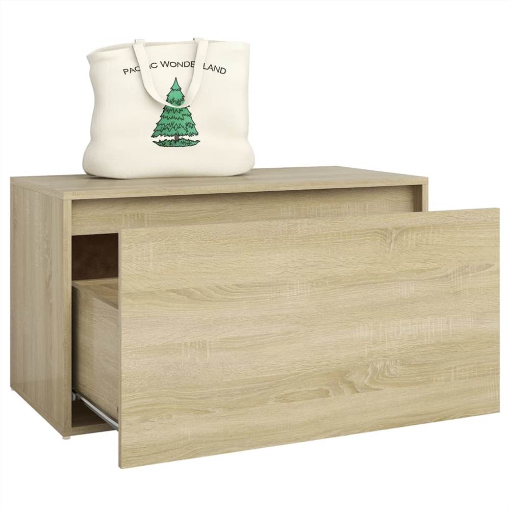 Hall Bench 80x40x45 cm Sonoma Oak Chipboard