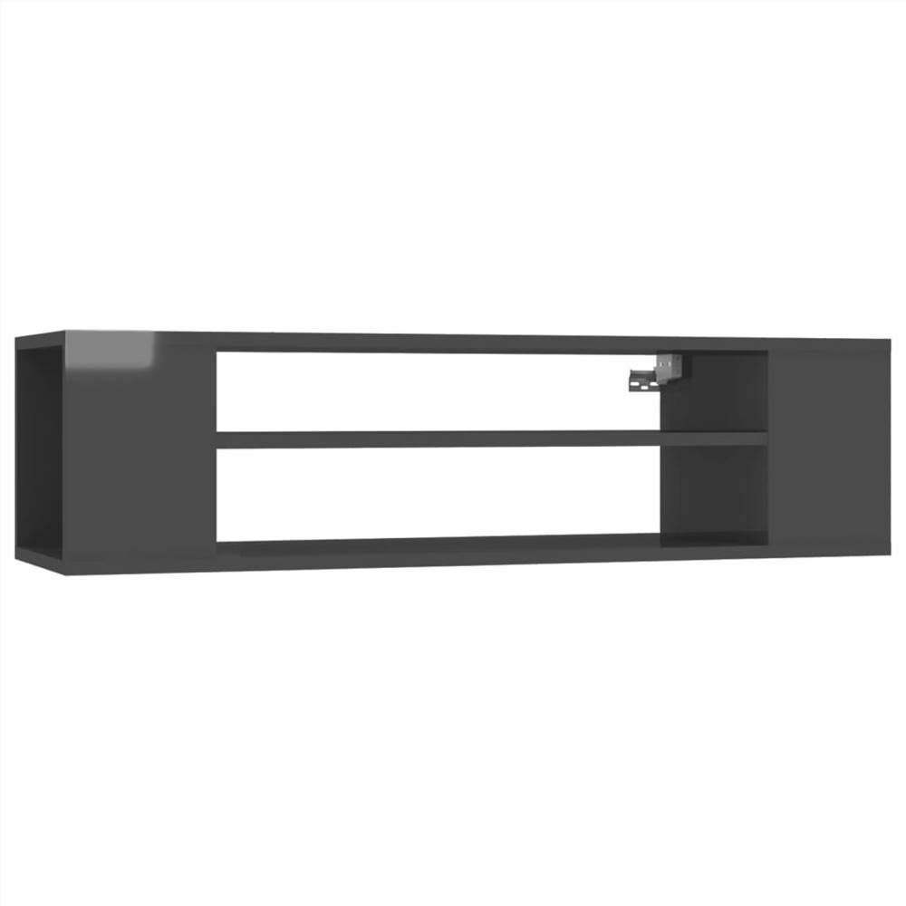 Hanging TV Cabinet High Gloss Grey 100x30x26.5 cm Chipboard