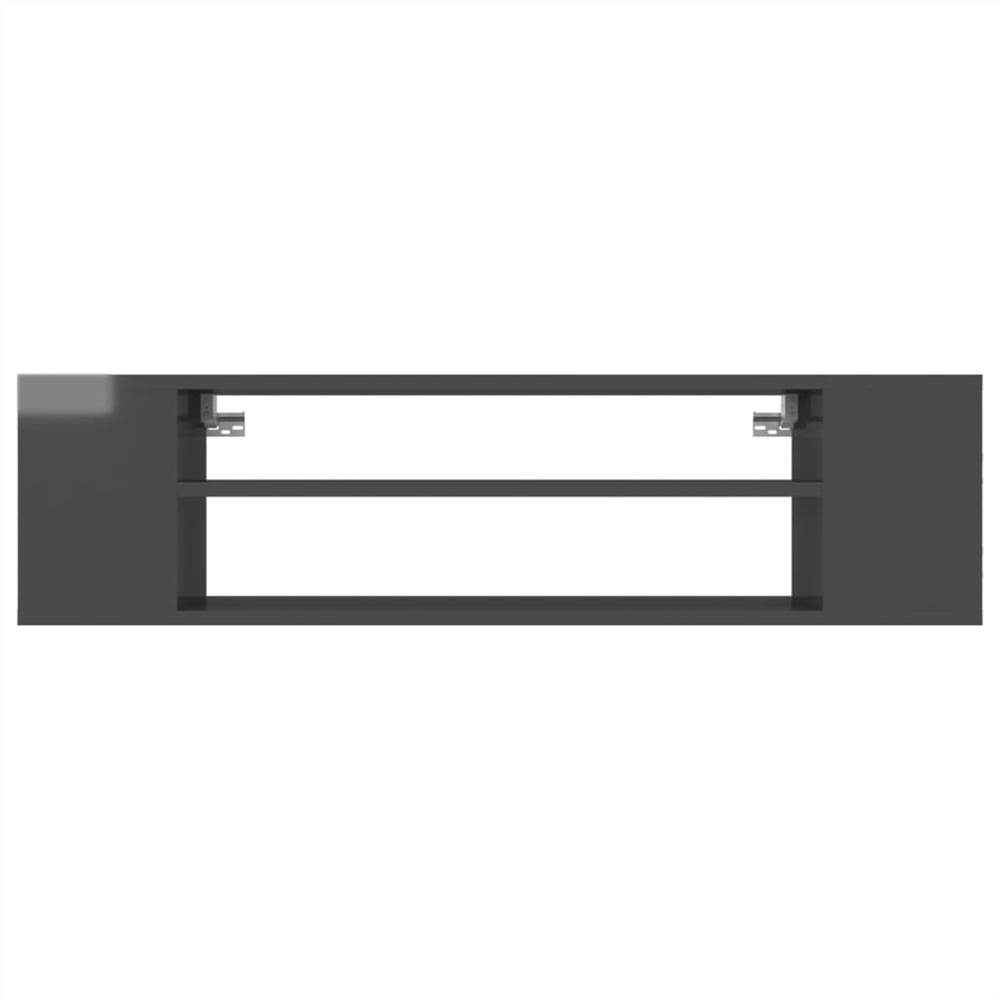 Hanging TV Cabinet High Gloss Grey 100x30x26.5 cm Chipboard