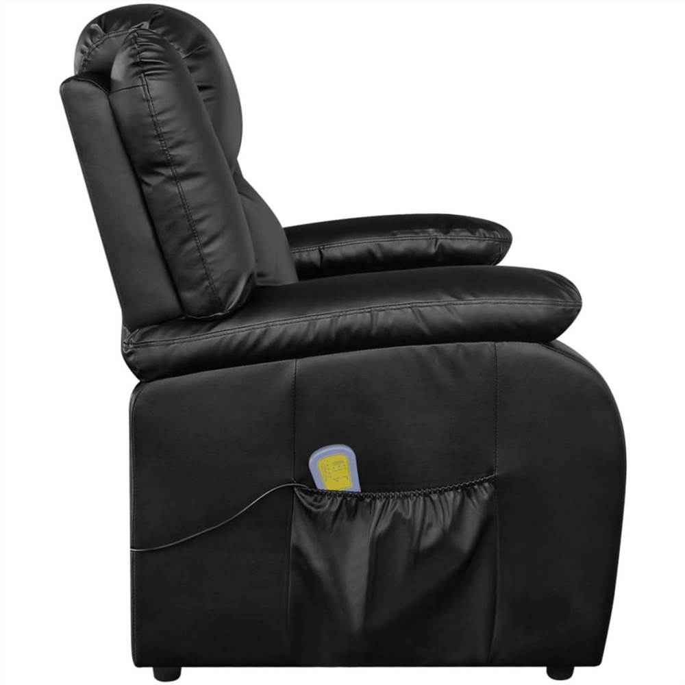 Massage Chair Black Faux Leather