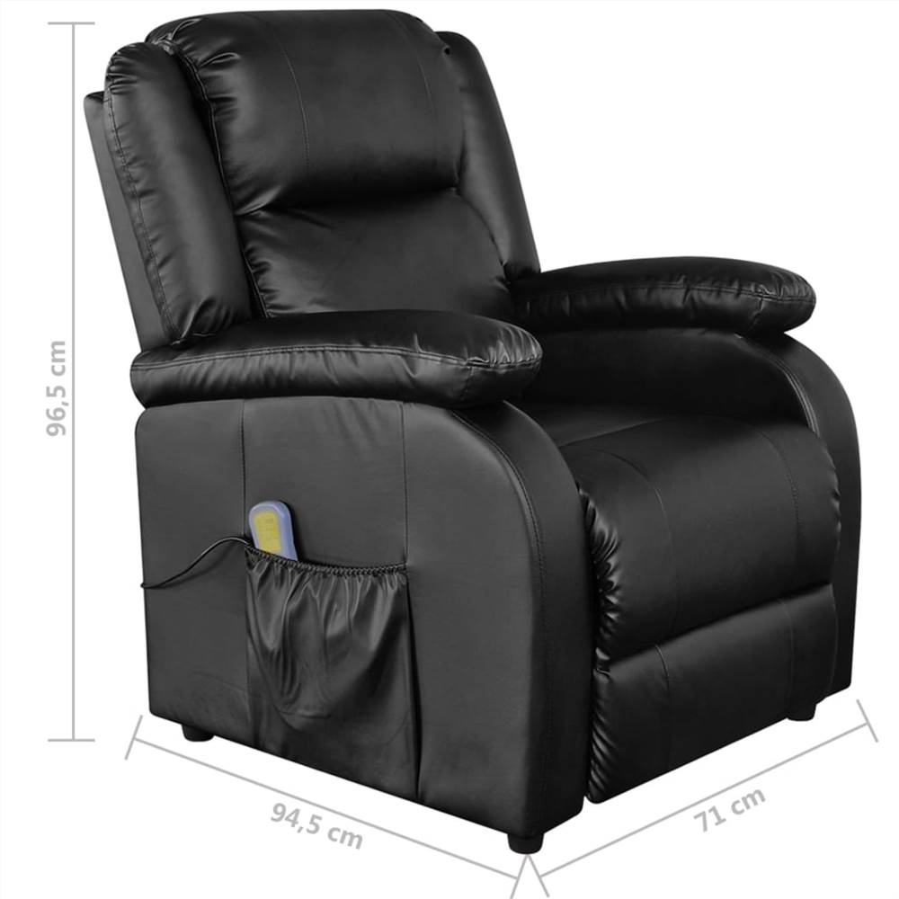 Massage Chair Black Faux Leather