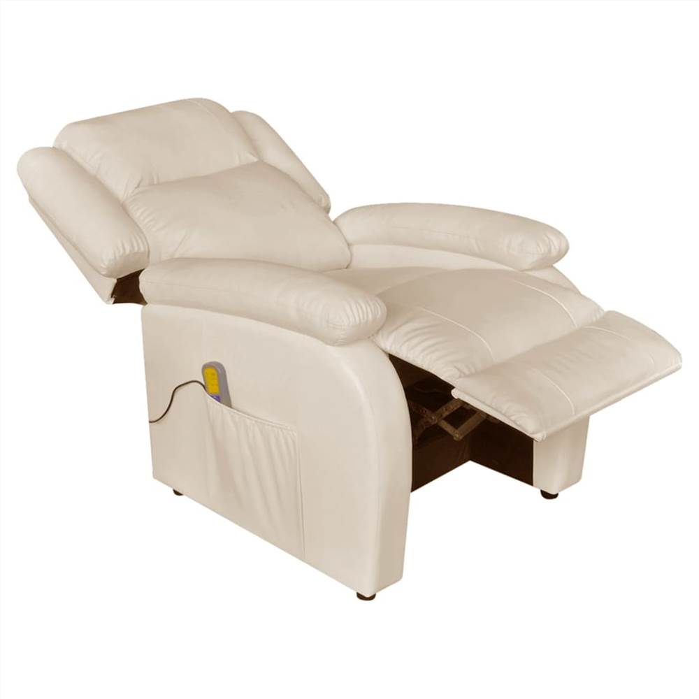 Massage Chair Cream White Faux Leather